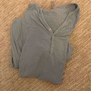 LITTLE SLEEPIES ribbed Womens Pajama set (short sleeve top, pants included)